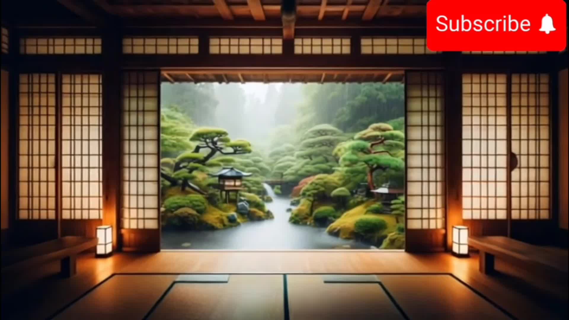 suasana hujan dirumah khas jepang