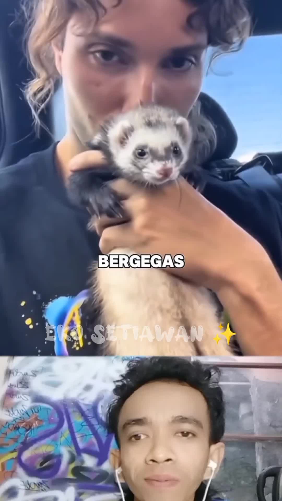 pria ini memisahkan musang ini dengan pacarnya ?