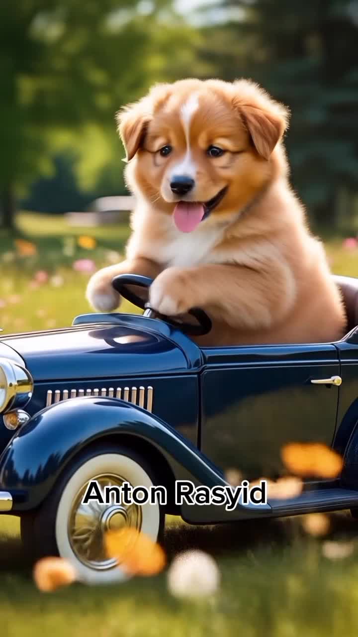 anak anjing naik mobilan #Viral #fypシ゚viral 