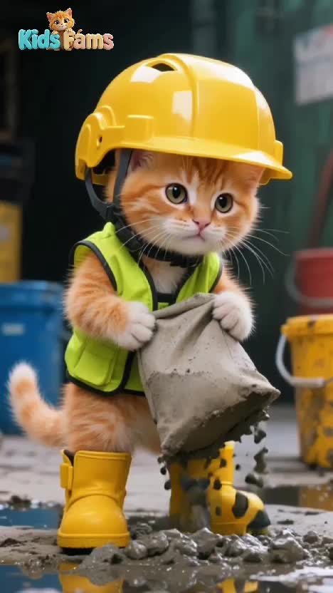 hard work  #cat  #cutecat  #funnyvideo 