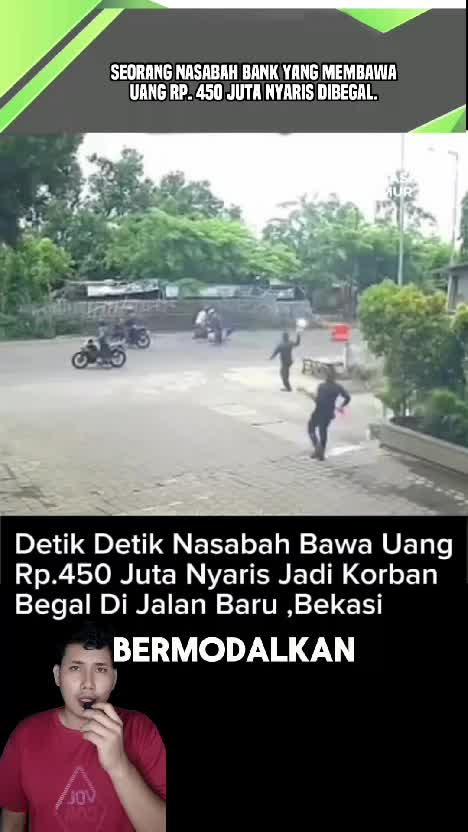 Nasabah Bank Bawa Uang Rp. 450 juta nyaris jadi Korban Begal. #videoedukasi  #perampok  #begal  #videoviral 