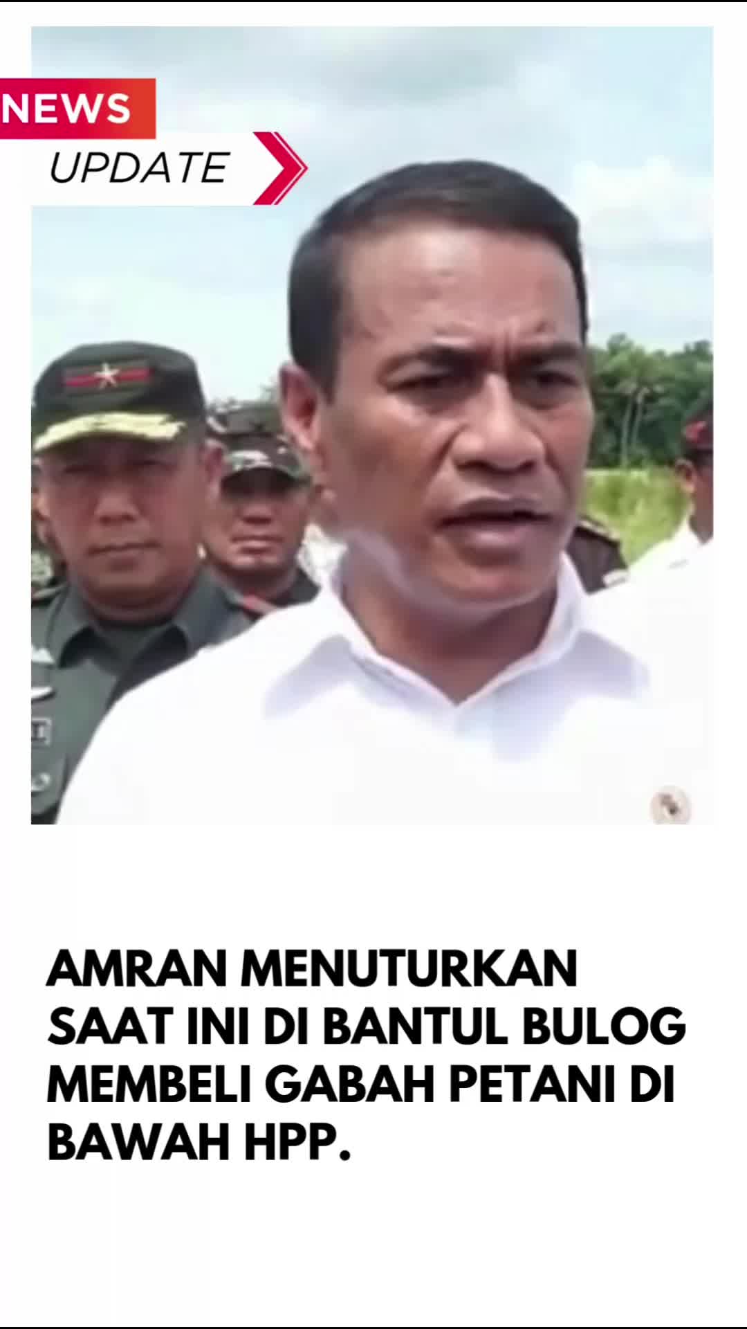 Amran menuturkan saat ini di Bantul Bulog membeli gabah petani di bawah HPP.