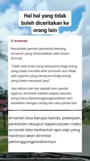 Hal-hal yang tidak boleh di ceritakan ke orang lain