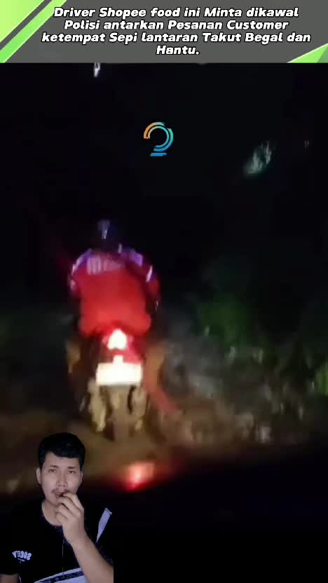 Driver Shopee food ini Minta dikawal Polisi antarkan Pesanan Customer ketempat Sepi lantaran Takut Begal dan Hantu. #videoviral  #faktaviral