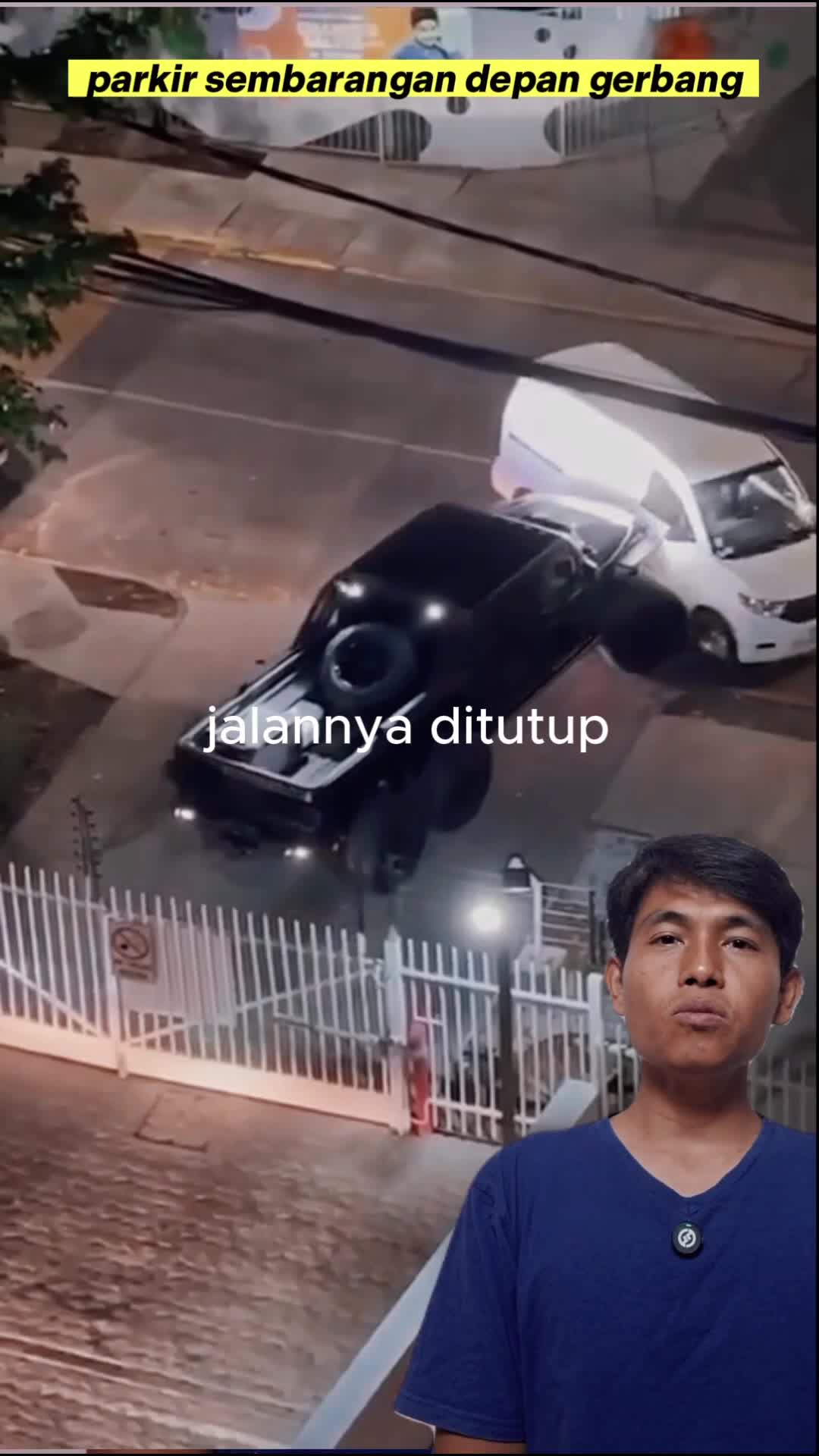 akibat parkir didepan pintu gerbang #mobil #parkir #news