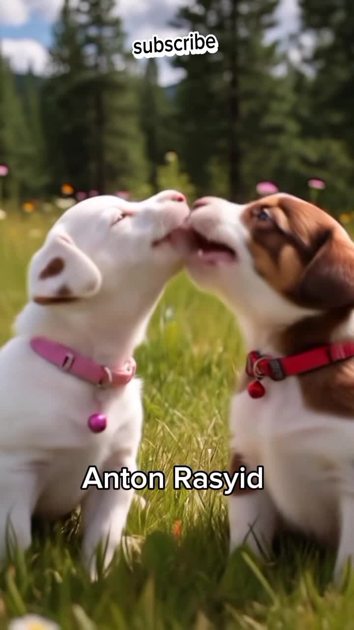 dua anak anjing yang lagi mencintai #fypシ゚viral #v 