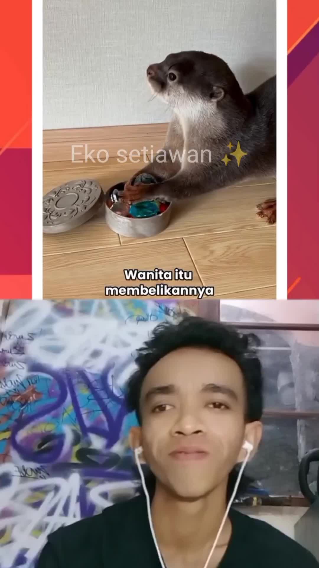 seekor berang berang tiba tiba melompat ke atas perahu 😱#duett #reactiont #pengisisuara #cliper #editor #kreator 