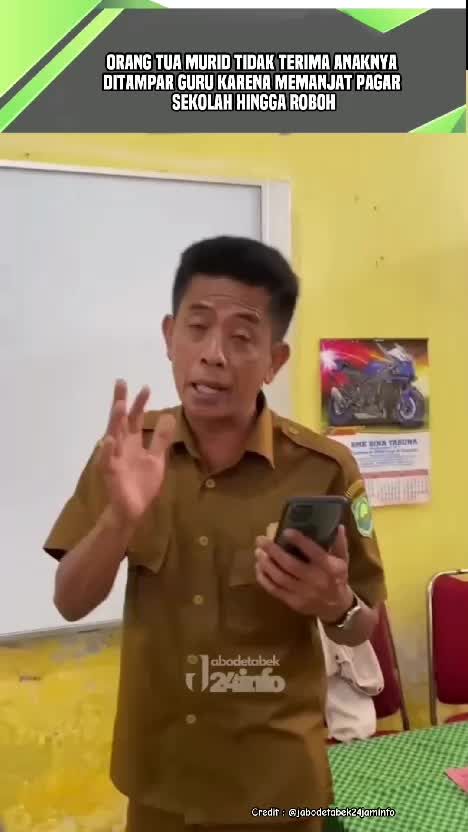 Orang Tua Tidak Terima anaknya ditampar guru lantaran memanjat pagar sekolah hingga roboh. #videoedukasi 