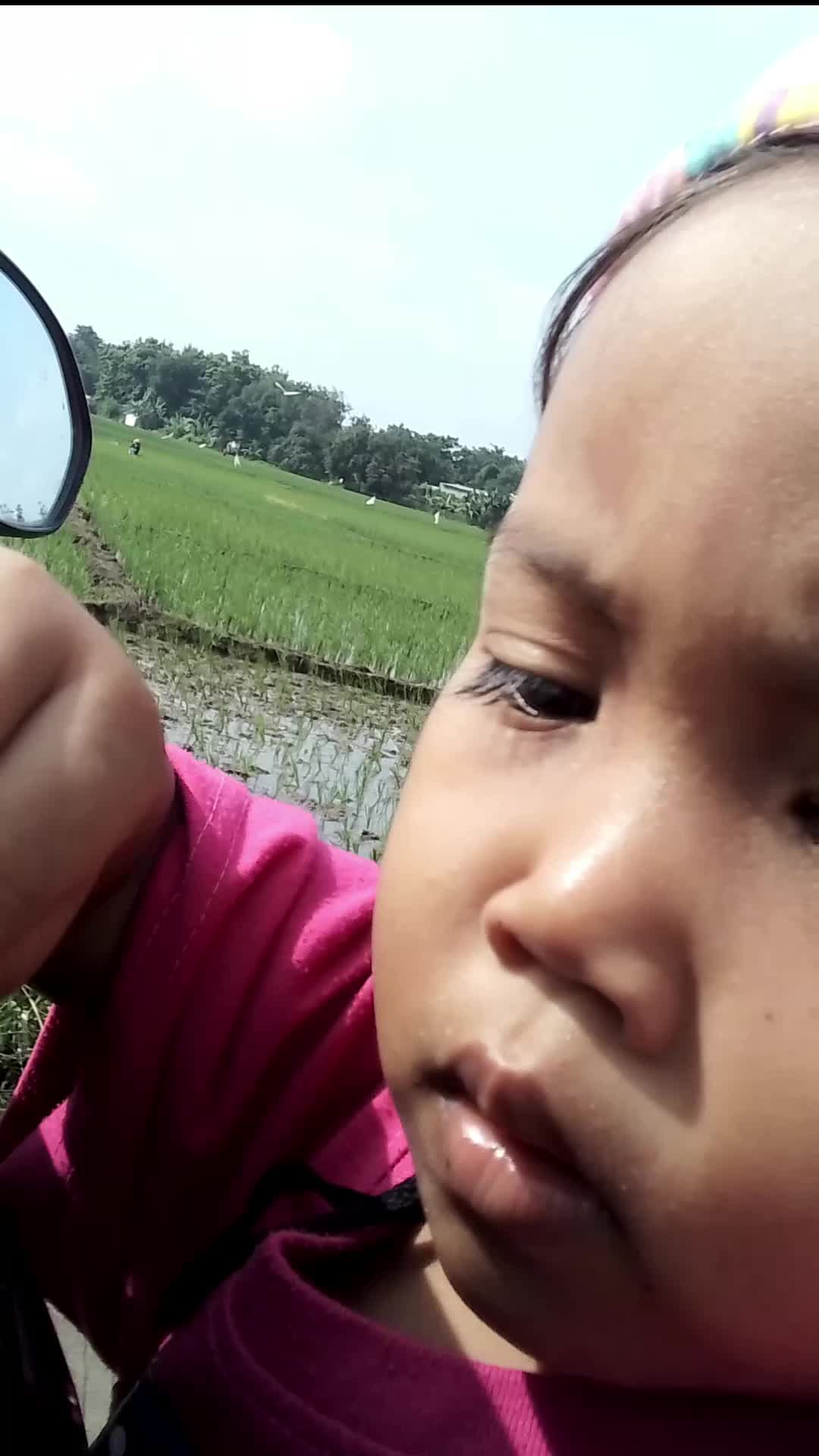 naik motor sama mama.
tp kayla ngambek ga mau di video😄
#Si paling anak motor 
#pemandangsawah
