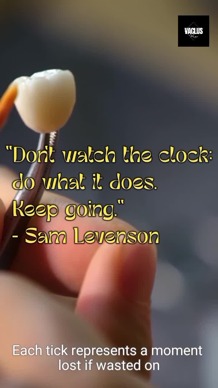 "Don't watch the clock; do what it does. Keep going." - Sam Levenson