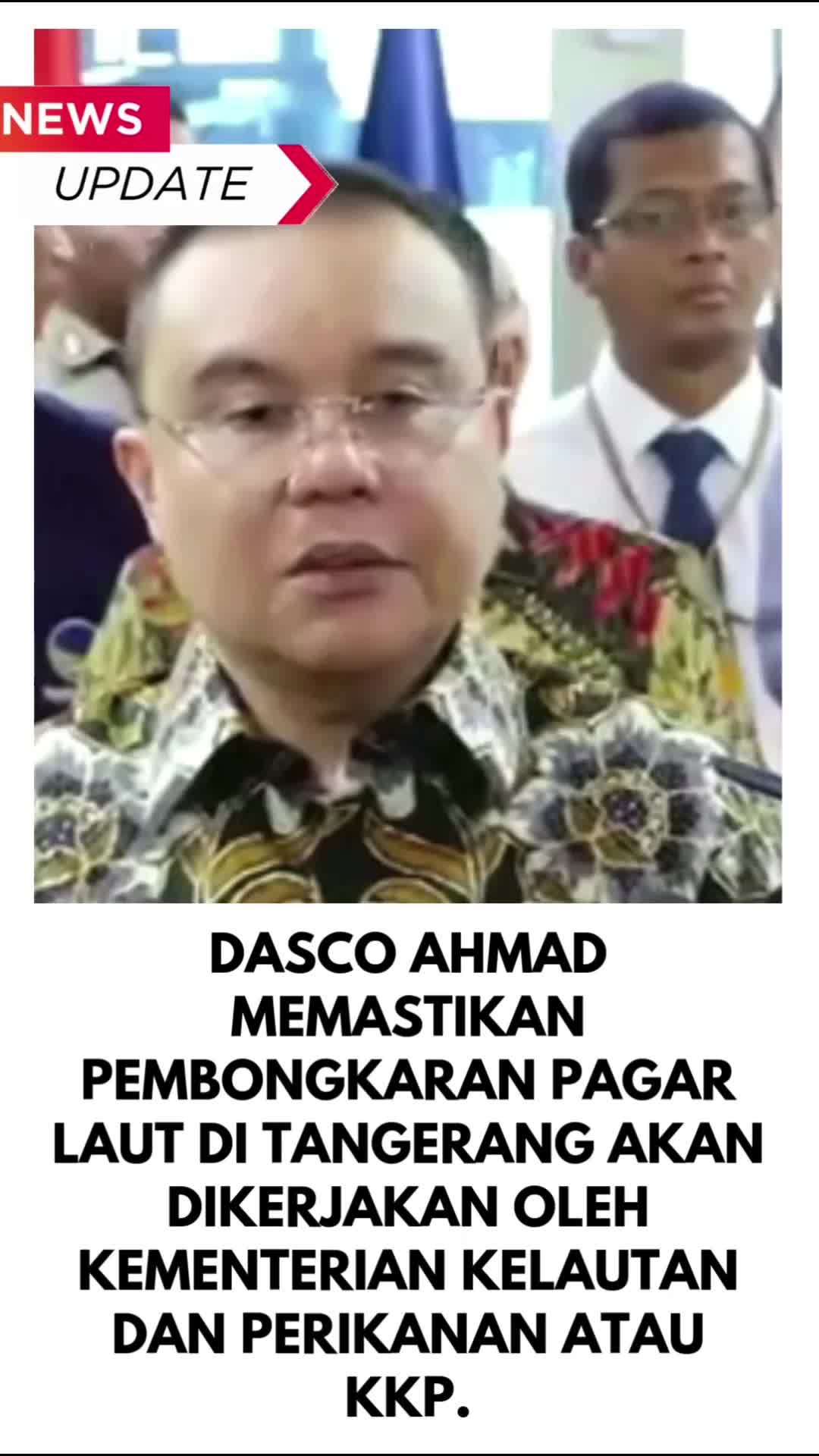 Wakil Ketua DPR Sufmi Dasco Ahmad memastikan pembongkaran pagar laut di Tangerang akan dikerjakan oleh Kementerian Kelautan dan Perikanan at