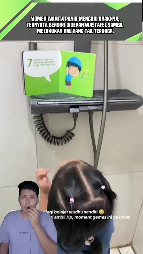 Balita Perempuan Belajar wudhu sendiri dari buku.  #videoviral  #videoedukasi  