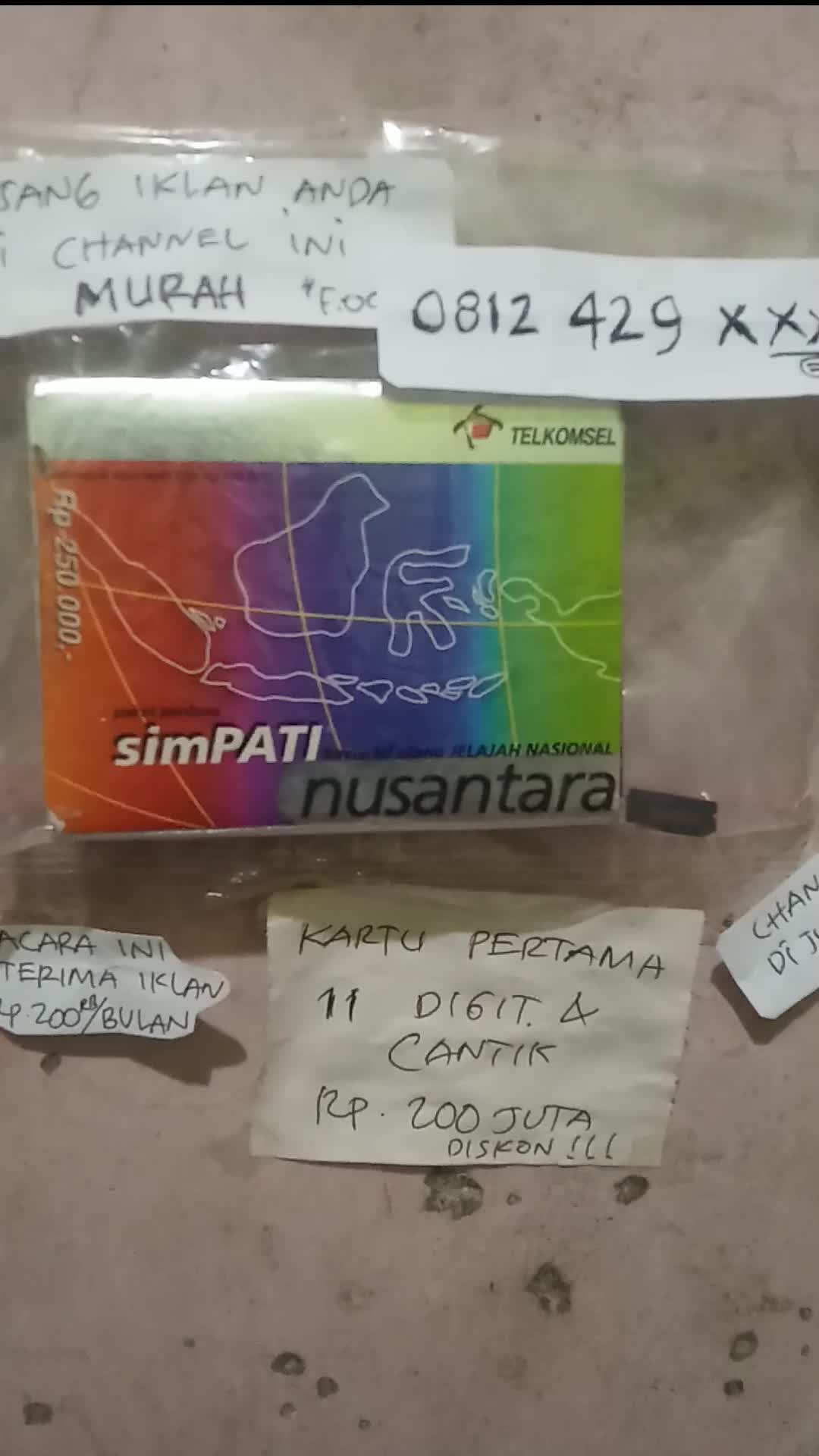 Phone Card, Kartu HP Pertama Simpati Nusantara dijual Rp.200jt diskon! 