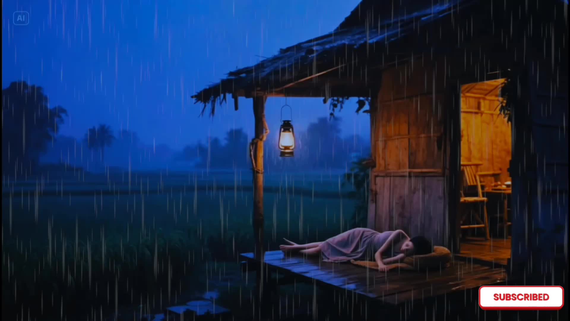 suasana hujan yang menenangkan ditengah sawah  #fyp 