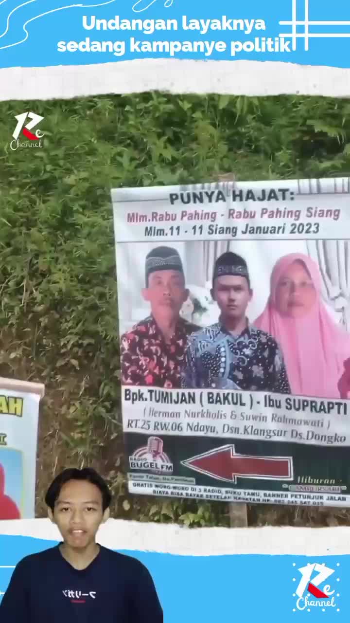 Undangan yang di buat spanduk
Layaknya sedang kampanye politik
#viral_video
#short #viral
#shorts
#RCTIPlus 
#RCTIoke 
#HOTrctiplus 
#fypシ゚v
