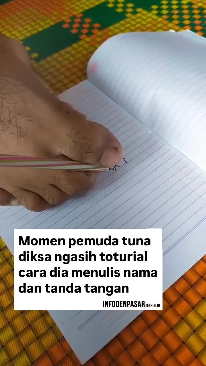 tutorial tanda tangan menggunakan kaki#video lucu 