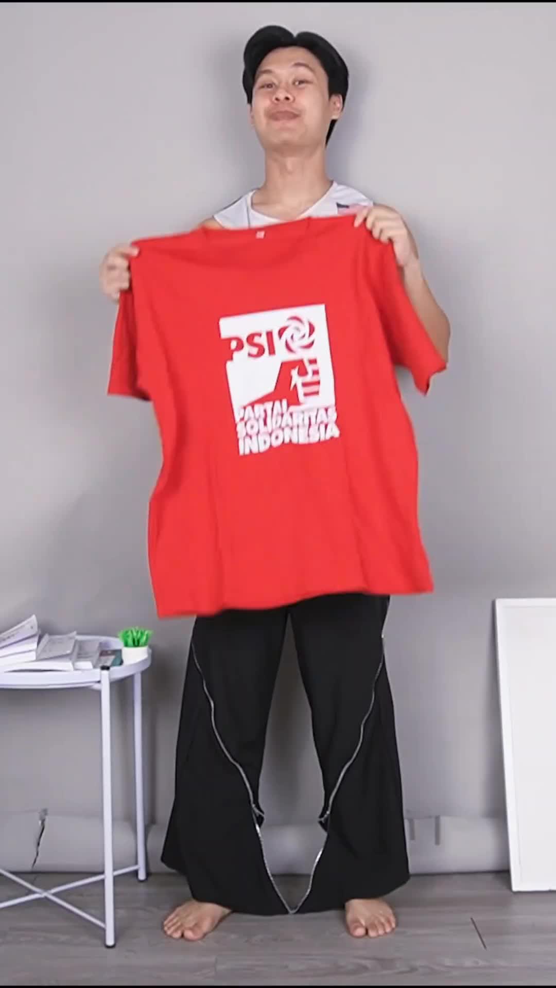 cara pakai kaos partai