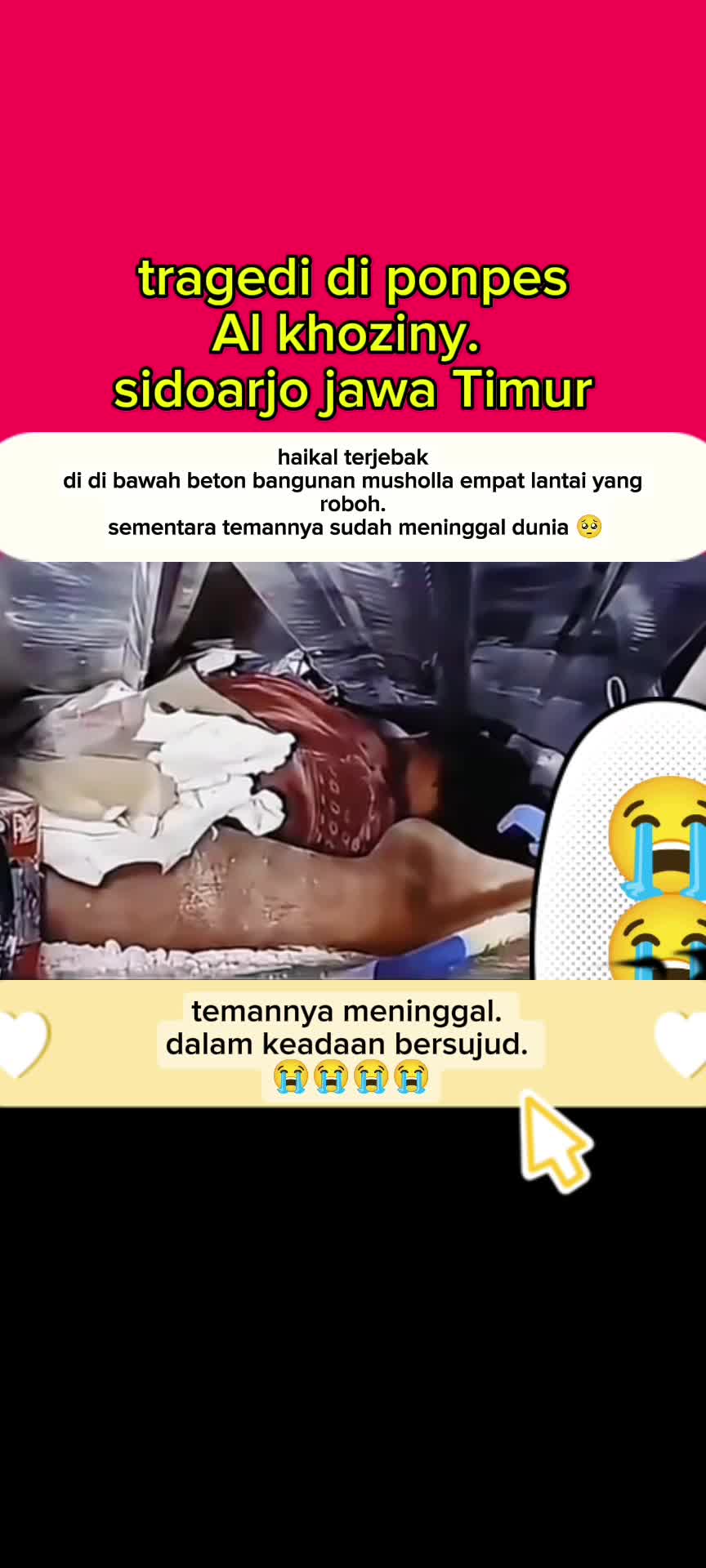  #tragedi di ponpes al khoziny sidoarjo jatim #teman haikal wafat dalam keadaan bersujud😭 #fyprctiplus 