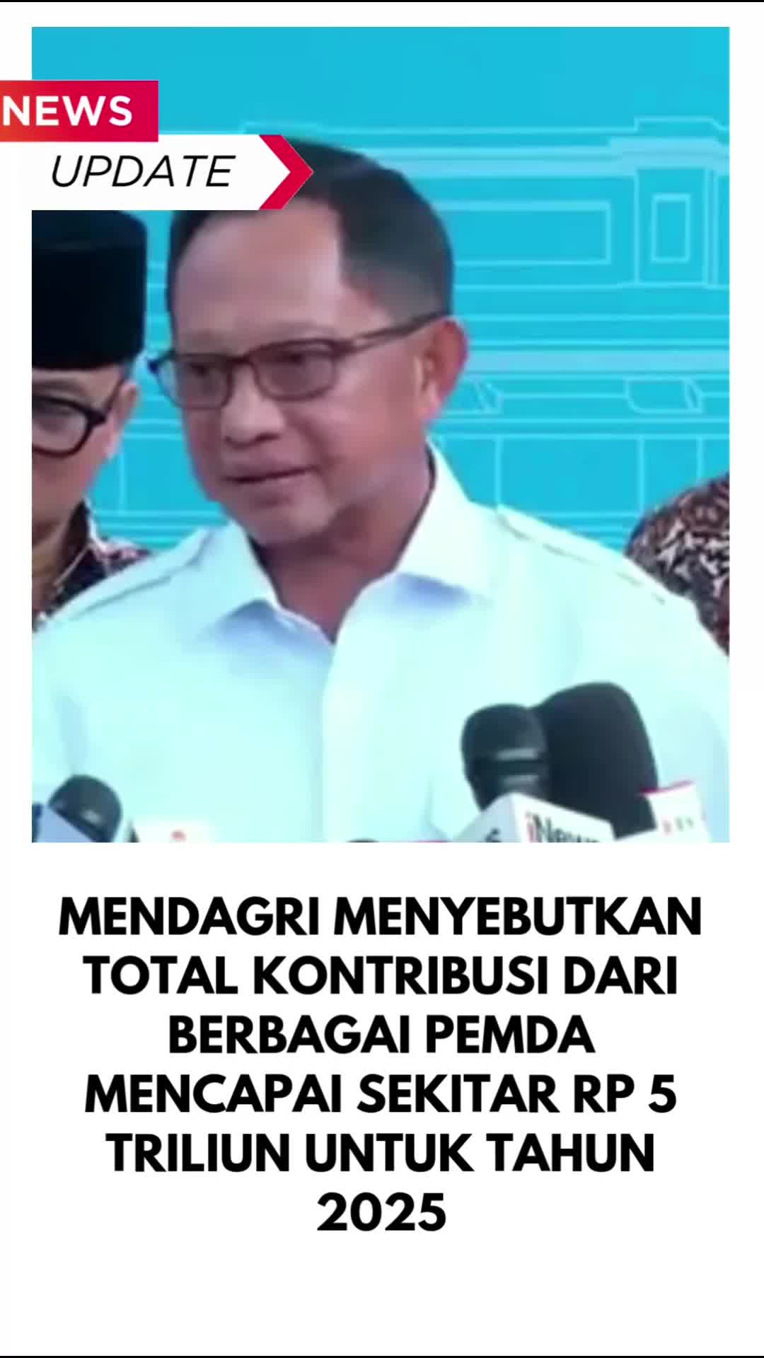 Mendagri menyebutkan bahwa total kontribusi dari berbagai Pemda mencapai sekitar Rp 5 triliun untuk tahun 2025,
