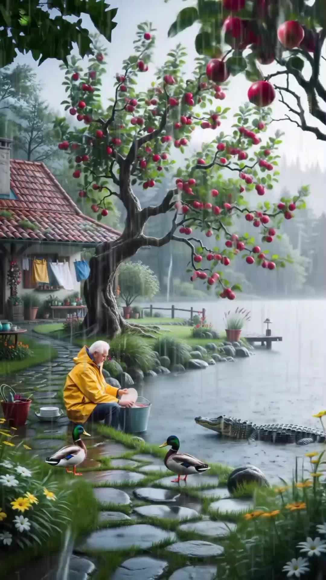 buaya vs kakek #hujanbadai #buaya #videolucu #videounik 