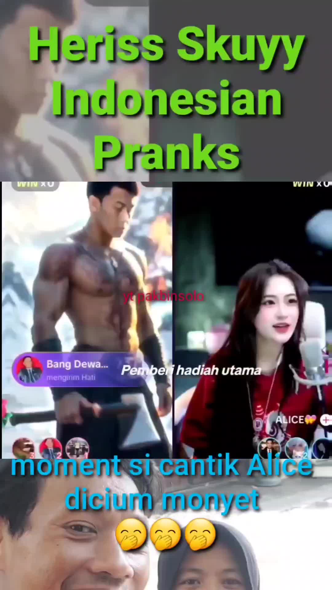 Alice dicium monyet #herissskuy #prank #reaction #fypシ゚viral #trending #funny 