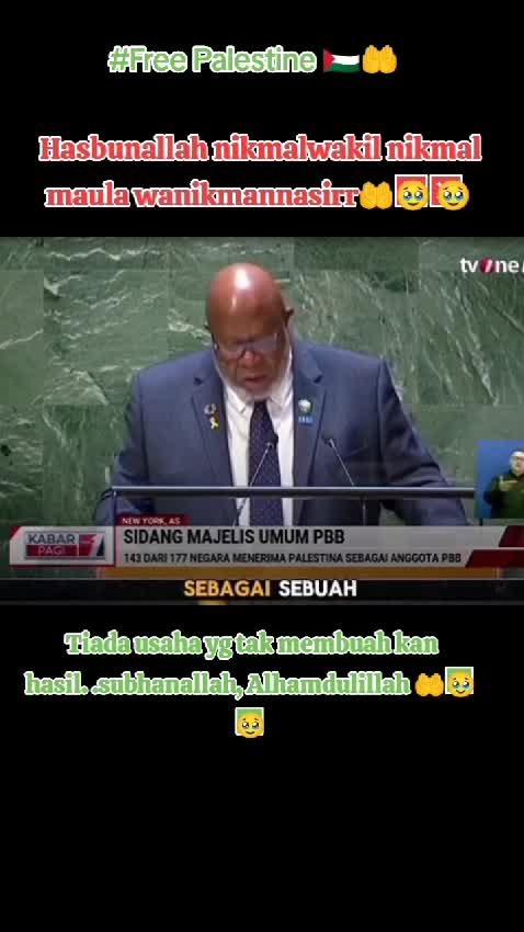 BREAKING: Palestina Menang Telak di Majelis Umum PBB. 143 Negara Dukung Palestina Jadi Anggota Penuh PBB, AS Menolak!