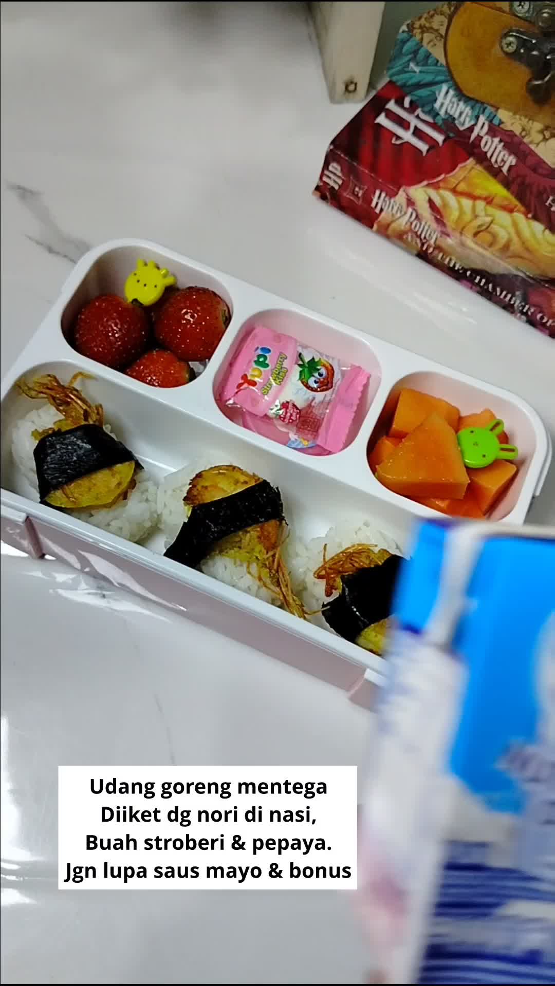 Si paling suka udang nih #kindergarten #bekal 