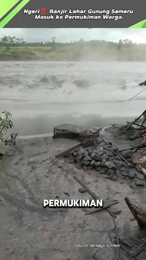 Ngeri‼️ Banjir Lahar Gunung Semeru Masuk ke Permukiman Warga. #videoviral  #faktaunik  #videoedukasi 