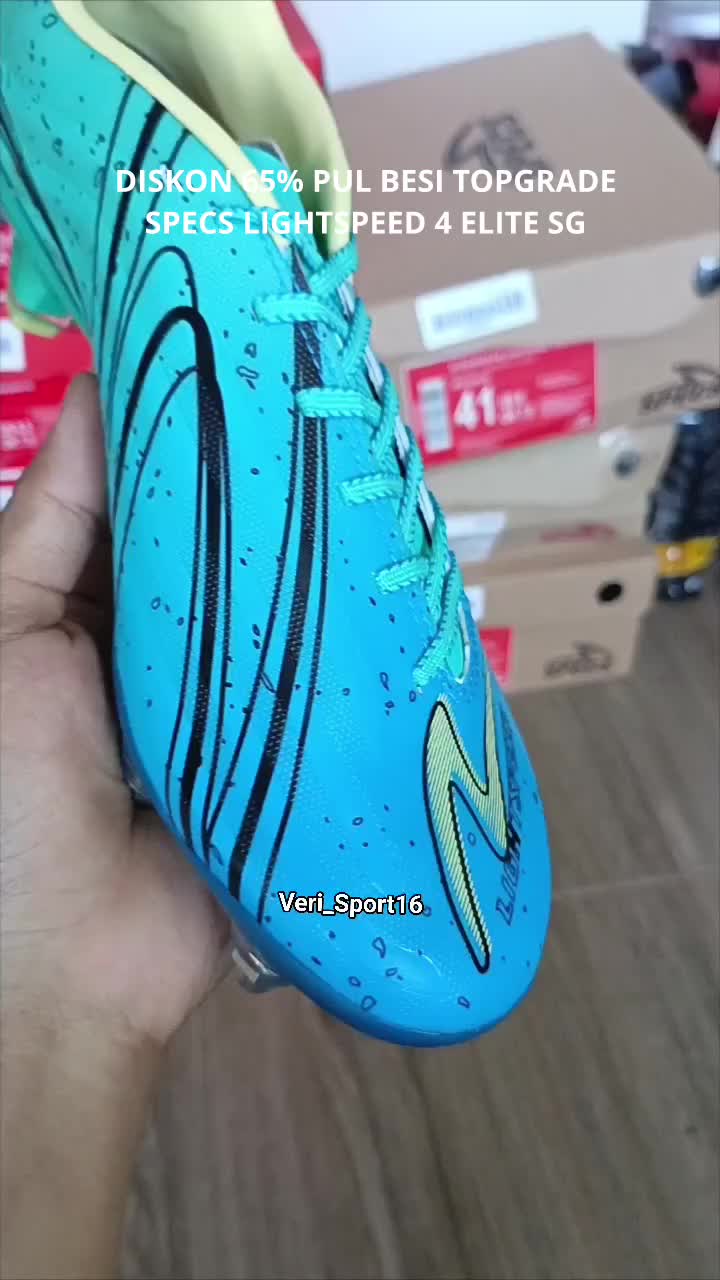 DISKON 65% SEPATU BOLA TOPGRADE.
SPECS LIGHTSPEED 4 ELITE SG (PUL BESI).
Rp.1.199.800 JADI Rp.420.000.
SIZE 43

VERI SPORT ORIGINAL GAK HARU