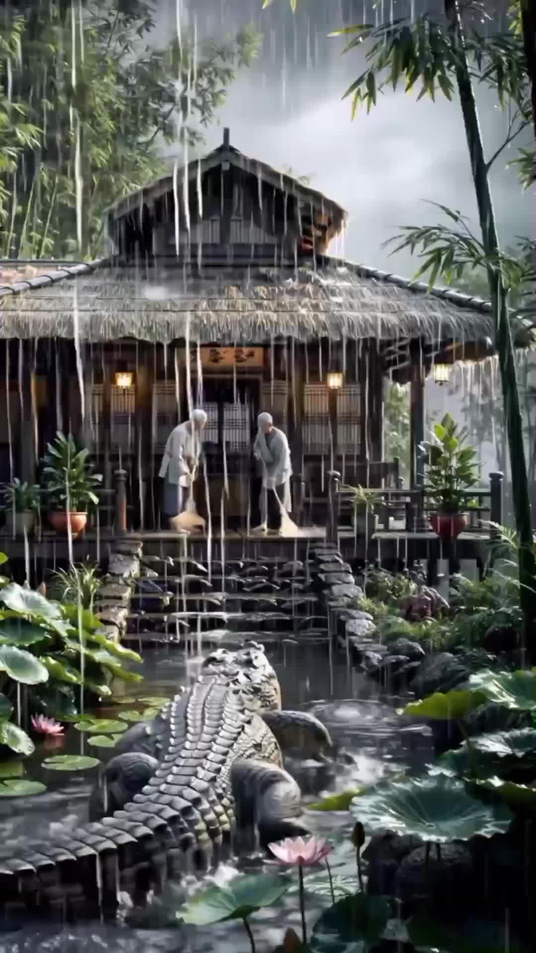 buaya mau masuk rumah