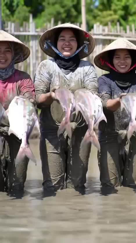 panen ikan di tambak