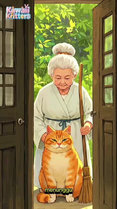 nenek dan kucing orange  #CeritaAnak​ 