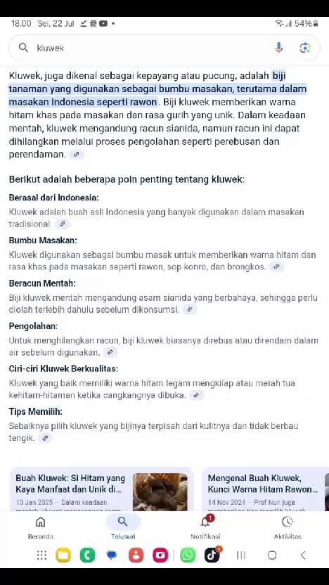 klewek, bumbu wajib rawon yang katanya beracun.  #INULDARATISTA  #beritaartis  #bumbumasakan 