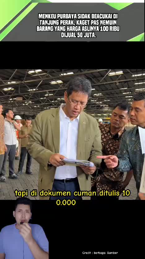 Menkeu Purbaya Sidak Beacukai di Tanjung Perak, Kaget pas Nemuin Barang Yang harga Aslinya 100 Ribu dijual 50 Juta. #videoedukasi  #beacukai