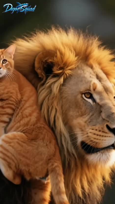 si kucing dan singa  #bayikucinglucu  #singa 