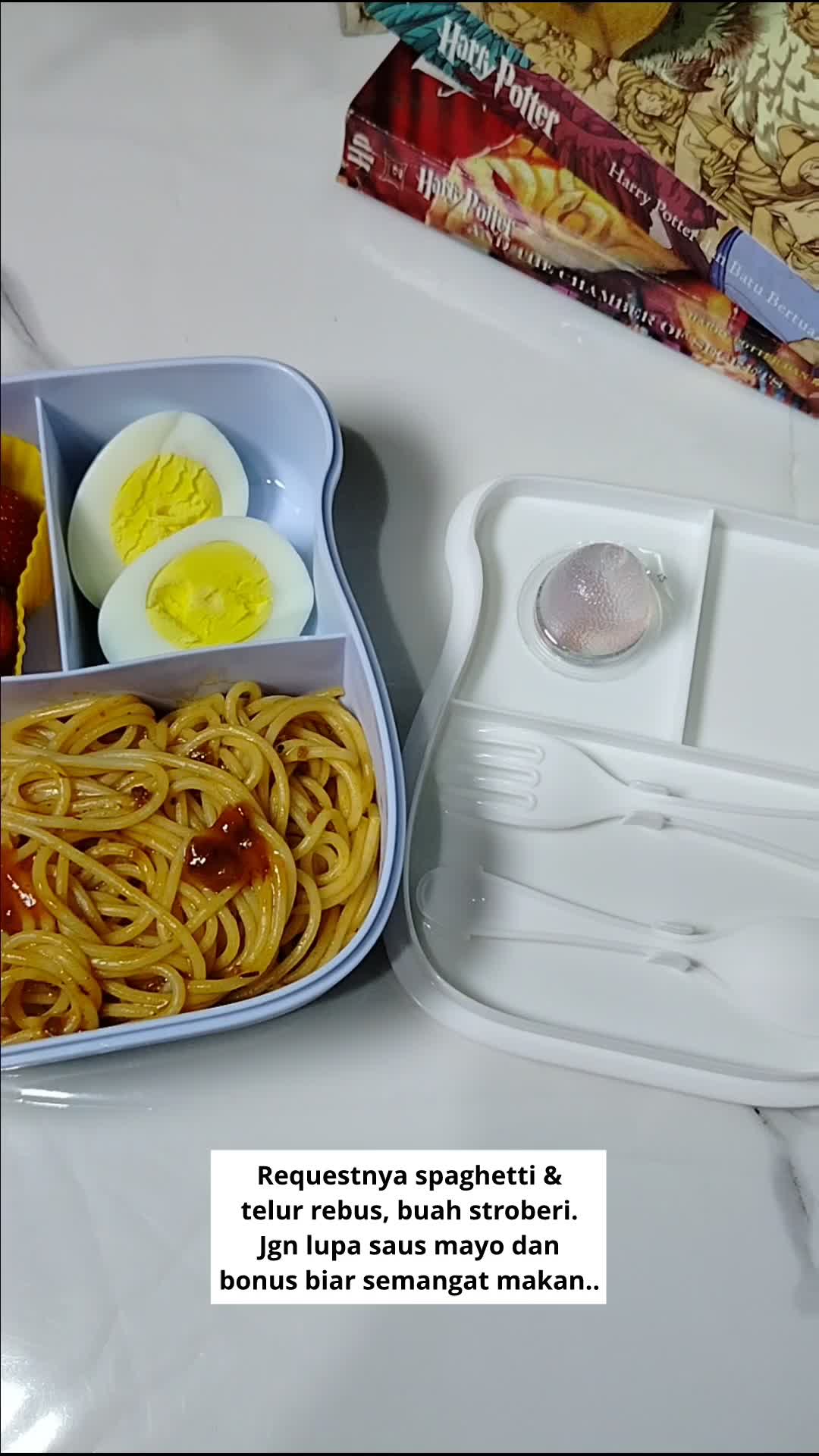 Bekal requestnya spaghetti #bekal #kindergarten 