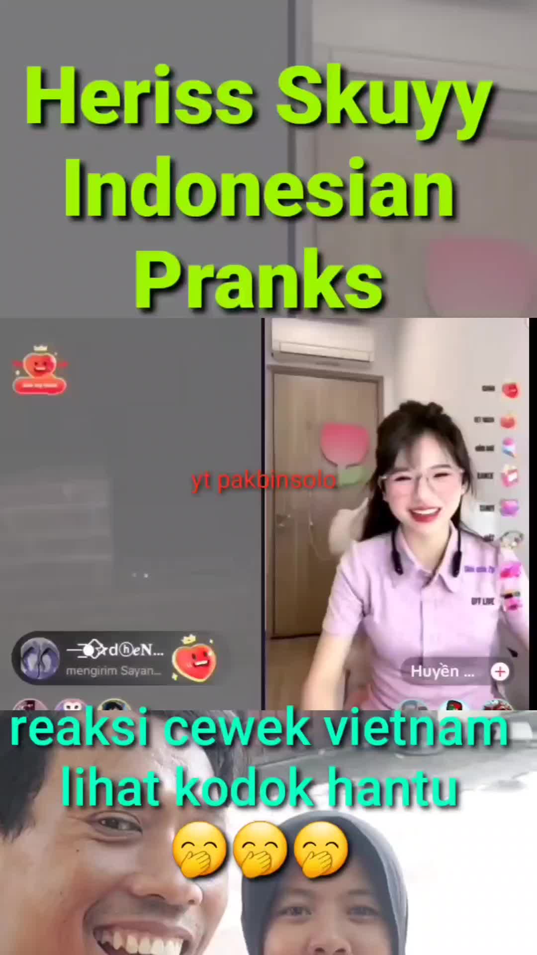 reaksi cewek vietnam lihat kodok hantu #herissskuy #prank #reaction #fypシ゚viral #trending #lucu 