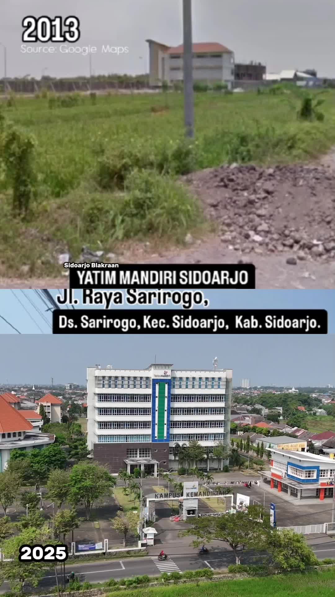 Punya Cerita Apa di Jalan Sarirogo Depan Yatim Mandiri Bolo 🤔

Jalan Sarirogo Sidoarjo yang dulu persawahan dan berganti menjadi gedung

#ya