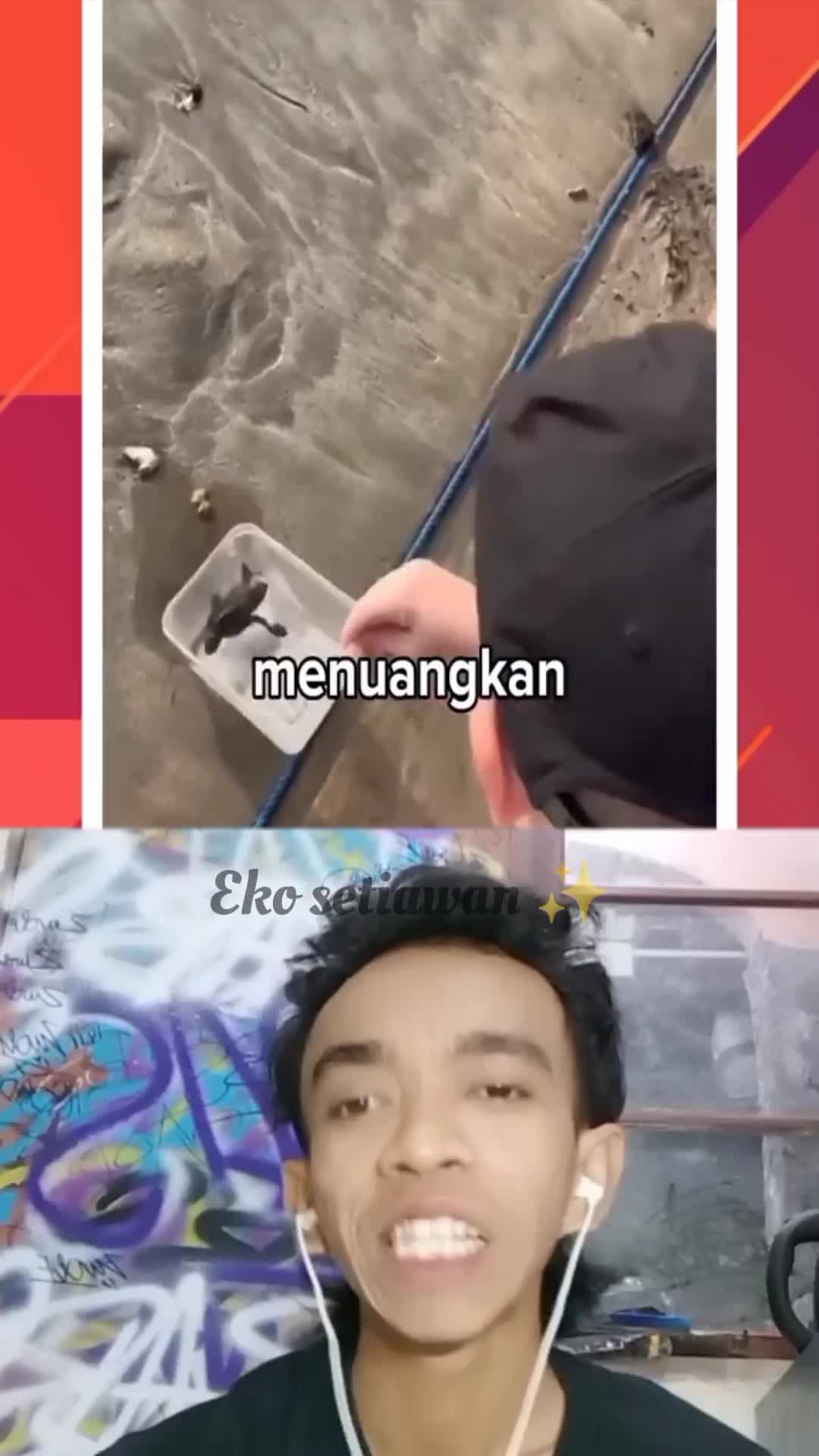 bocil ini membeli penyu di pasar dan membebaskan penyu tersebut ke laut 😍😍😍 #clippers #reactiont #duett #virall 