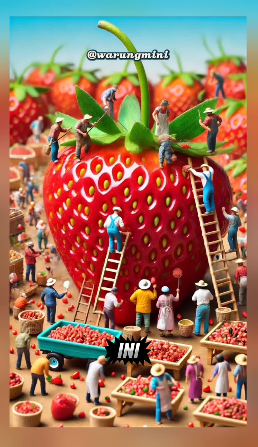 Aku suka stroberi 🍓 kamu suka egak
 #miniatur  