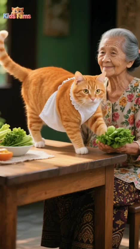 Si Oyen Membantu nenek memasak #kucinglucu #ceritaanak #sioyen  #MyFirstVideoOnHot+ 