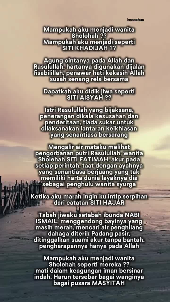 mampukah aku menjadi wanita Sholehah  #Kamu pilih mana, Cantik tidak sholehah atau jelek tapi sholehah?? 