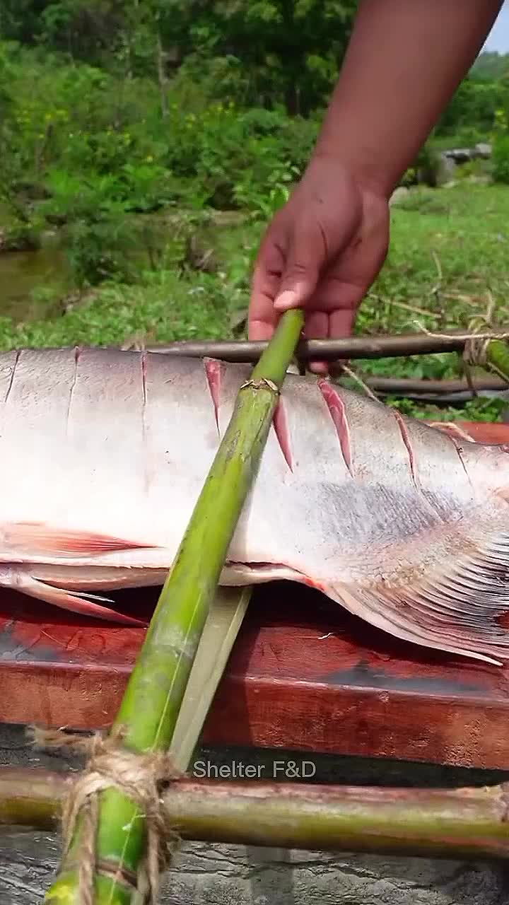 memasak Ikan bakar di alam  #food  #cooking #fyp 