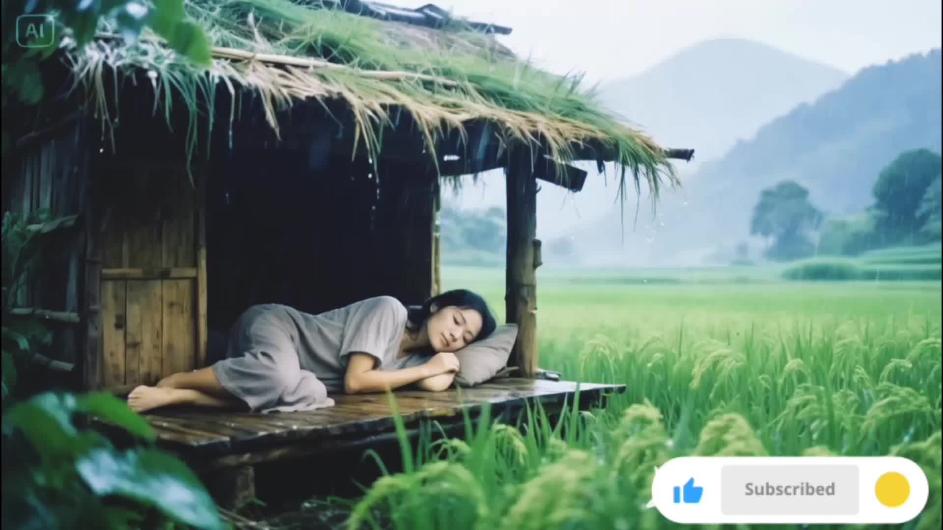 tidur ditengah sawah