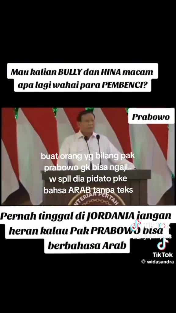 pak Prabowo bisa berbahasa arab