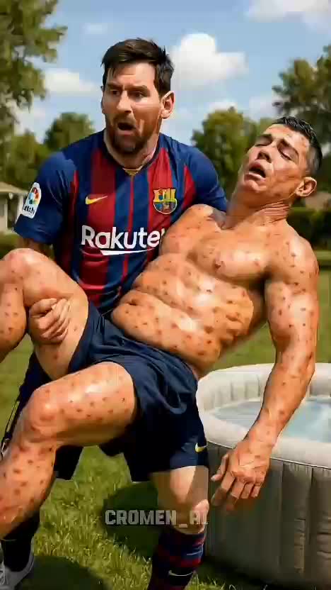🔥 Messi Saves Ronaldo After Brutal Bee Attack! 🐝💥 #cristianoronaldo #messi
 #goat #SUPERFOOTBALL 