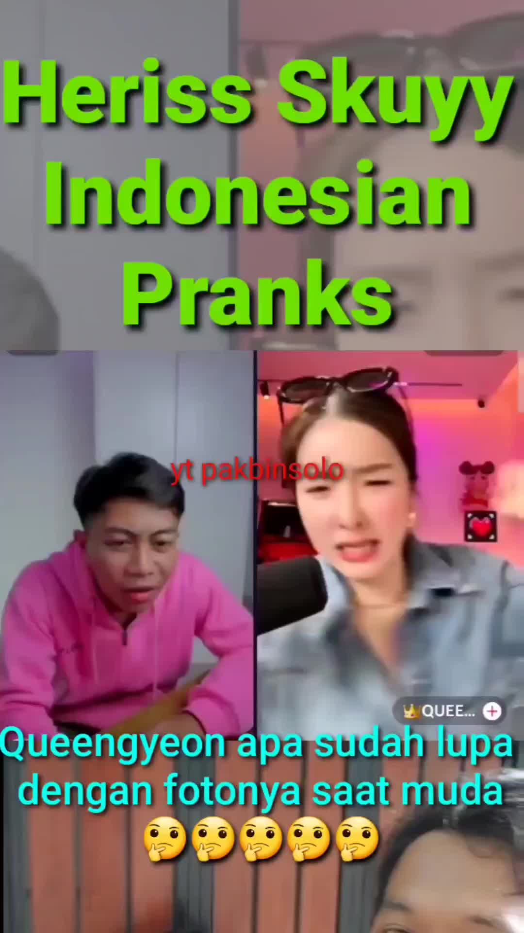 Queengyeon takut dengan fotonya sendiri #herissskuy #prank #reaction #fypシ゚viral #trending #lucu 