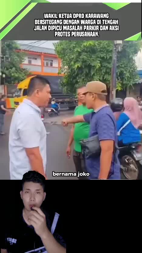 Viral! Wakil Ketua DPRD Karawang Bersitegang dengan Warga di Tengah Jalan Dipicu Masalah Parkir dan Aksi Protes Perusahaan. #wakilketuadprd 