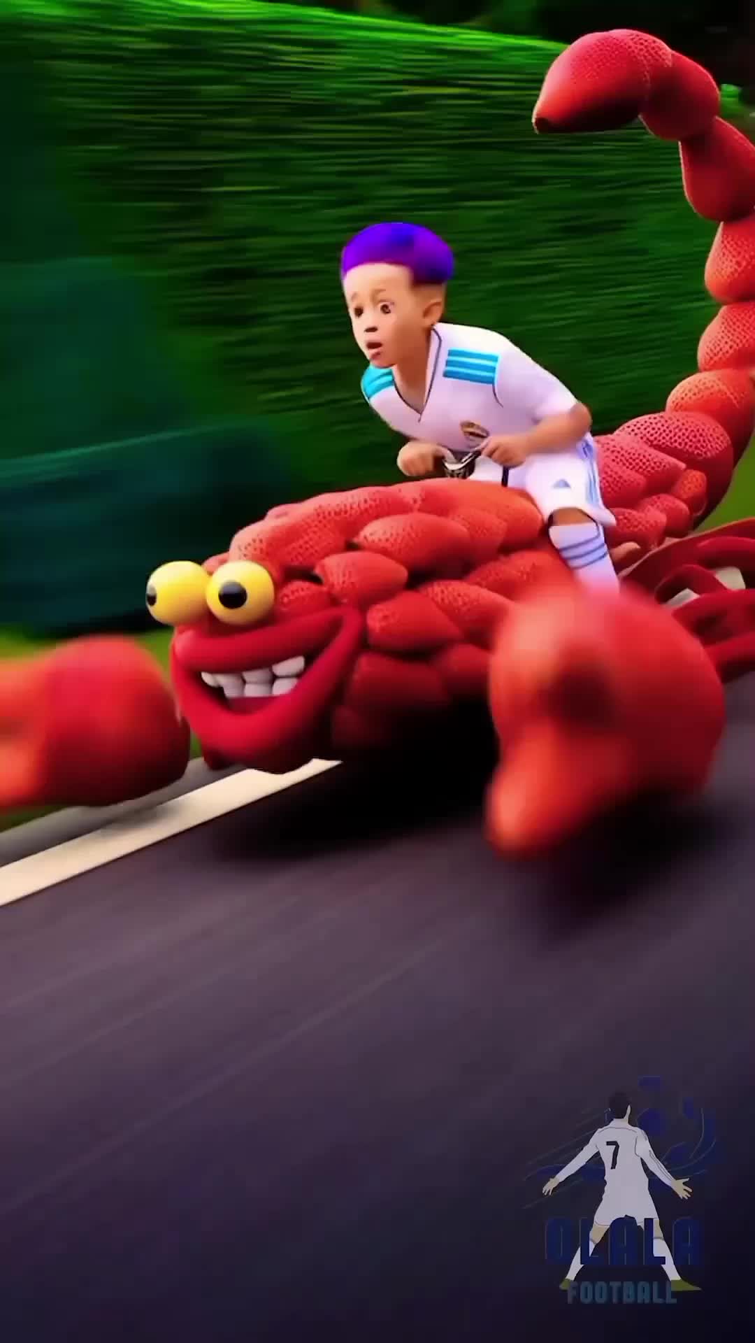 Ronaldo's son and Messi's son and the Watermelon Elephant vs Strawberry Scorpion race #football

