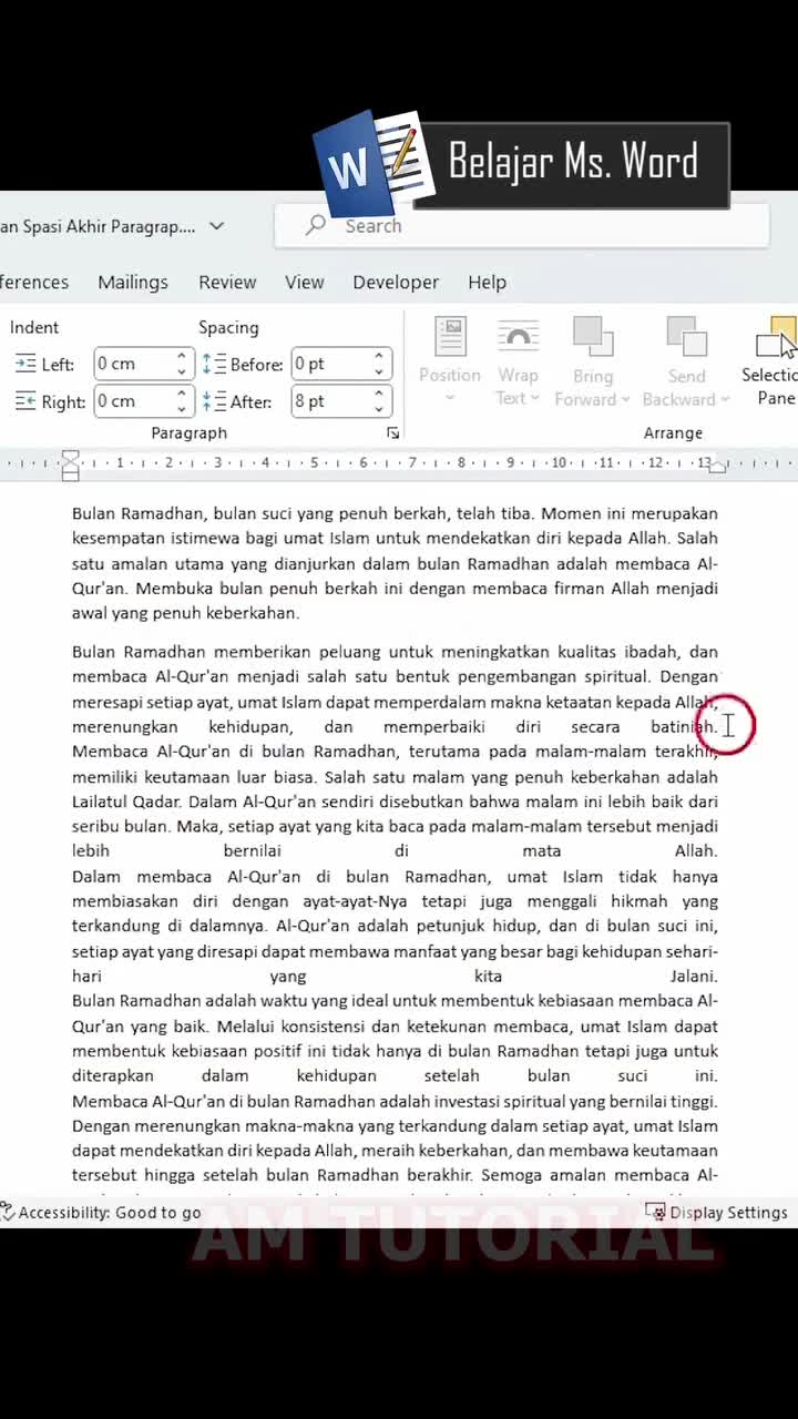Cara Merapikan Spasi pada Word , cepat nggak pake lama